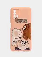 Пудровый накладка для Xiaomi Redmi 9T, силиконовая, soft touch, с рисунком