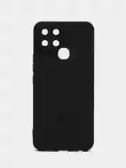 Черный силиконовый чехол на на Infinix Smart 6 (Инфиникс Смарт 6), матовый, с защитой камеры
