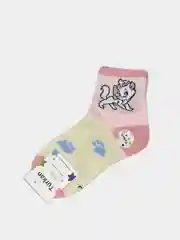 Светло-жёлтый детские носки "Кошечка"