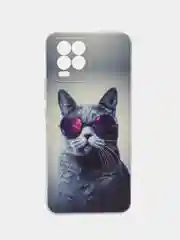 Синий меланж силиконовый чехол на Oppo Realme 8/8 Pro / Оппо Реалми 8/8 Про прозрачный, с рисунком