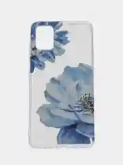 Лазурный силиконовый чехол на Samsung Galaxy A51 / Самсунг А51 прозрачный с рисунком, защита камеры