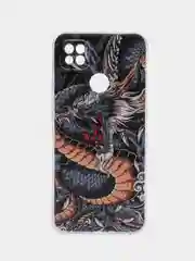 Темно-синий силиконовый чехол на Xiaomi Redmi 9C / Сяоми Редми 9С прозрачный с рисунком, защита камеры