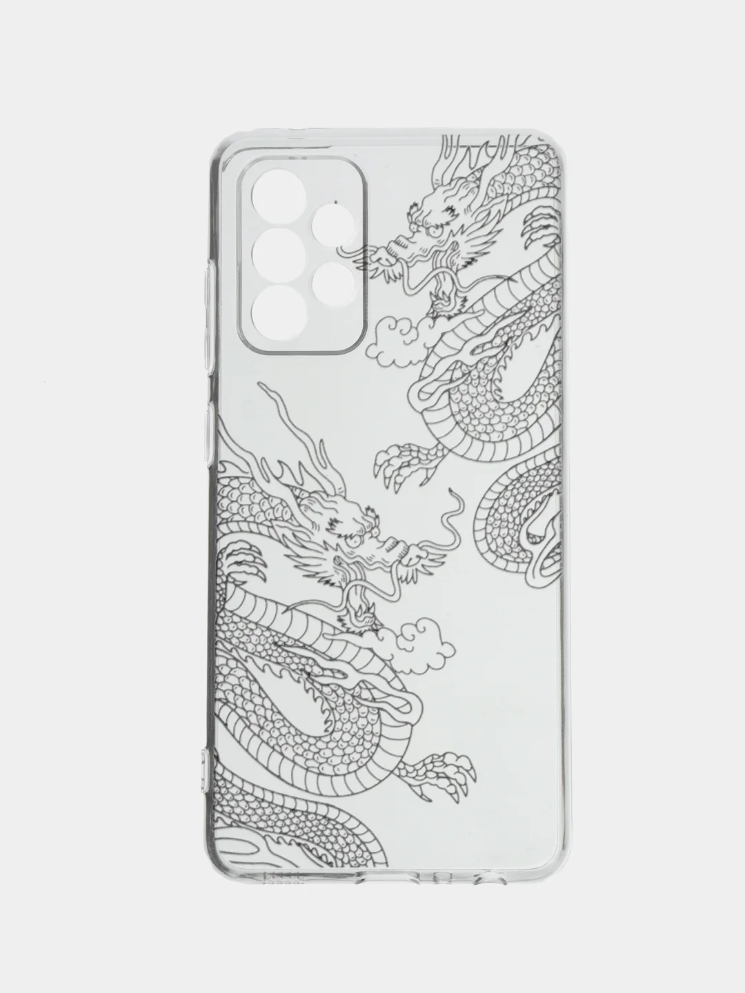 Пудровый силиконовый чехол на Samsung Galaxy A52/A52s / Самсунг А52/A52s прозрачный, с рисунком