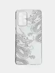 Пудровый силиконовый чехол на Samsung Galaxy A52/A52s / Самсунг А52/A52s прозрачный, с рисунком