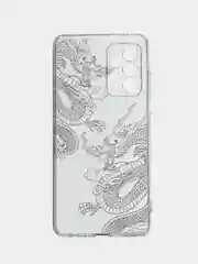 Пудровый силиконовый чехол на Samsung Galaxy A52/A52s / Самсунг А52/A52s прозрачный, с рисунком