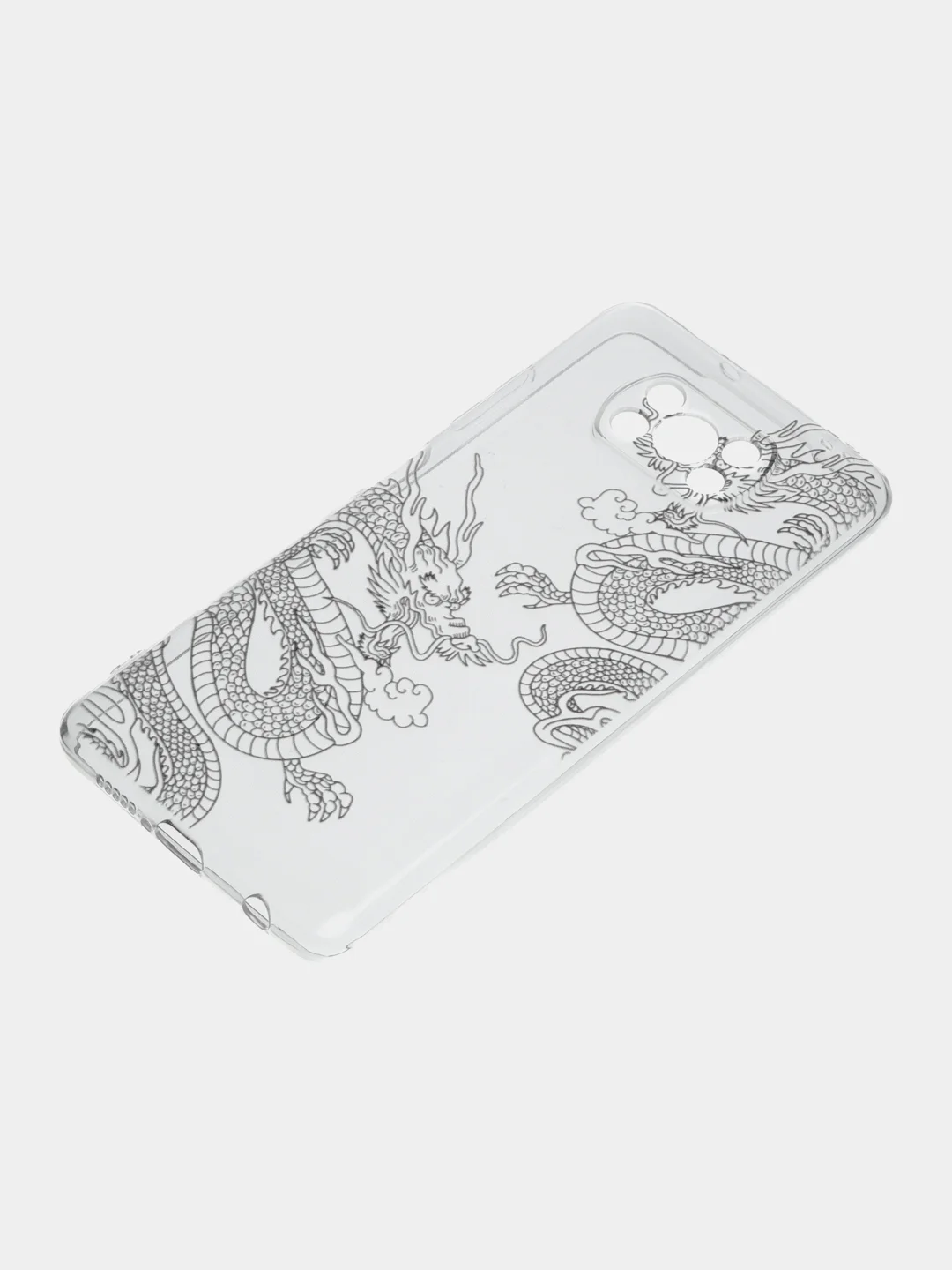 Пудровый силиконовый чехол на Xiaomi Poco X3/X3 Pro / Сяоми Poco X3/Х3 Про прозрачный, с рисунком