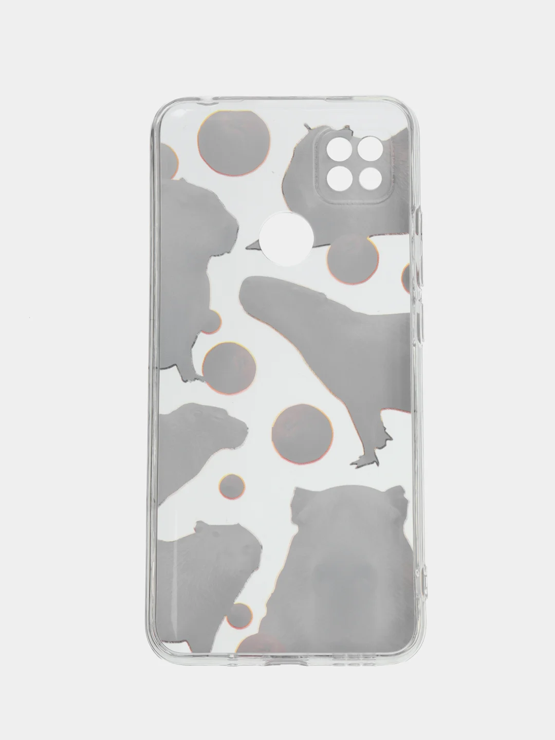 Терракотовый силиконовый чехол на Xiaomi Redmi 9C / Сяоми Редми 9С прозрачный с рисунком, защита камеры