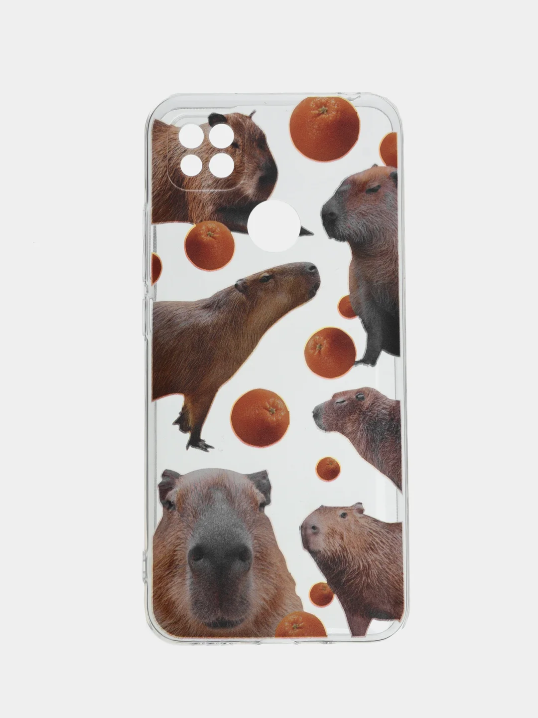 Терракотовый силиконовый чехол на Xiaomi Redmi 9C / Сяоми Редми 9С прозрачный с рисунком, защита камеры