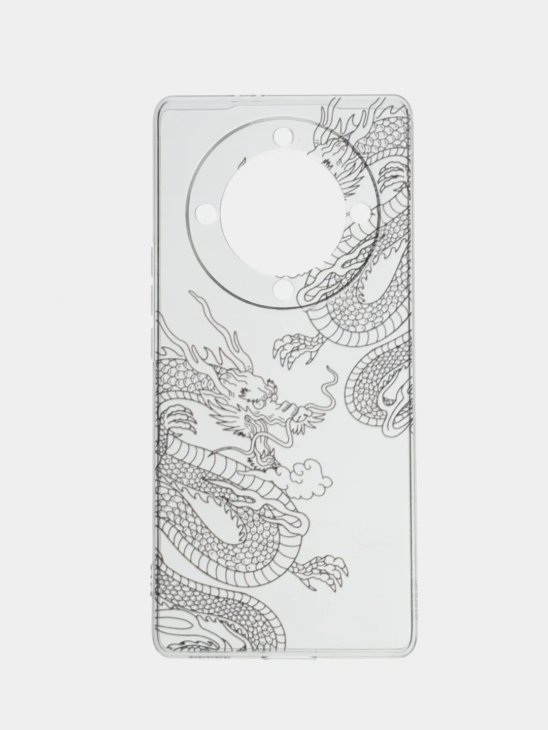Пудровый силиконовый чехол на Honor X9A / Хонор X9A прозрачный, с рисунком, защита камеры