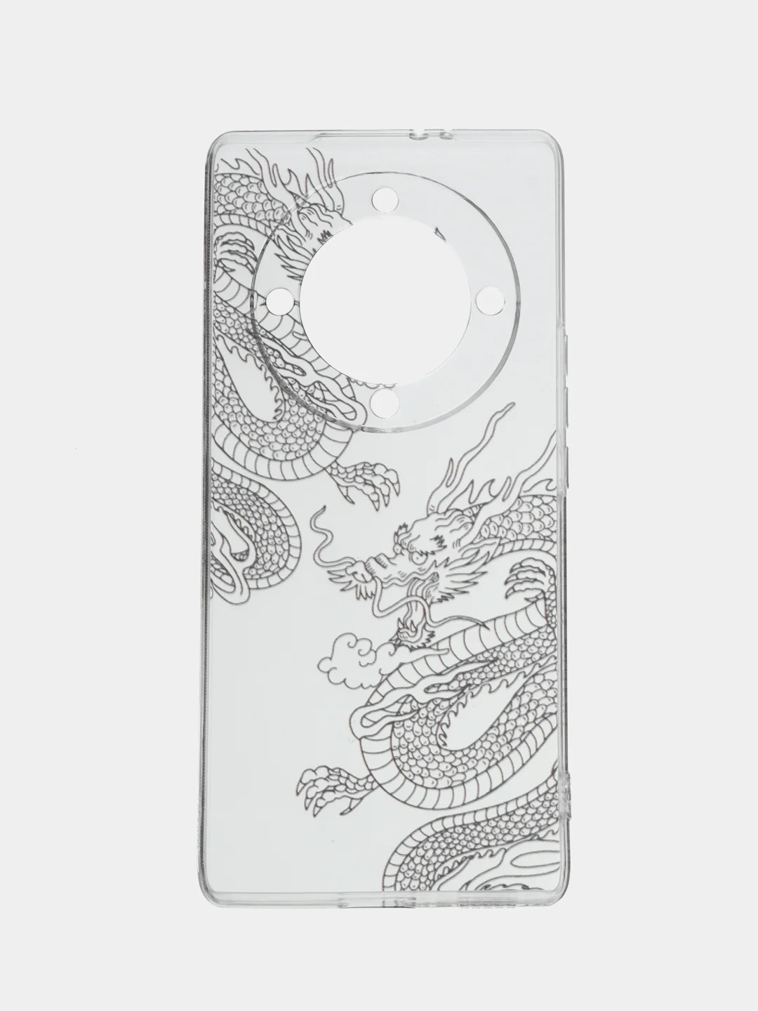 Пудровый силиконовый чехол на Honor X9A / Хонор X9A прозрачный, с рисунком, защита камеры