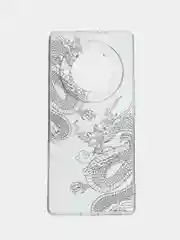Пудровый силиконовый чехол на Honor X9A / Хонор X9A прозрачный, с рисунком, защита камеры