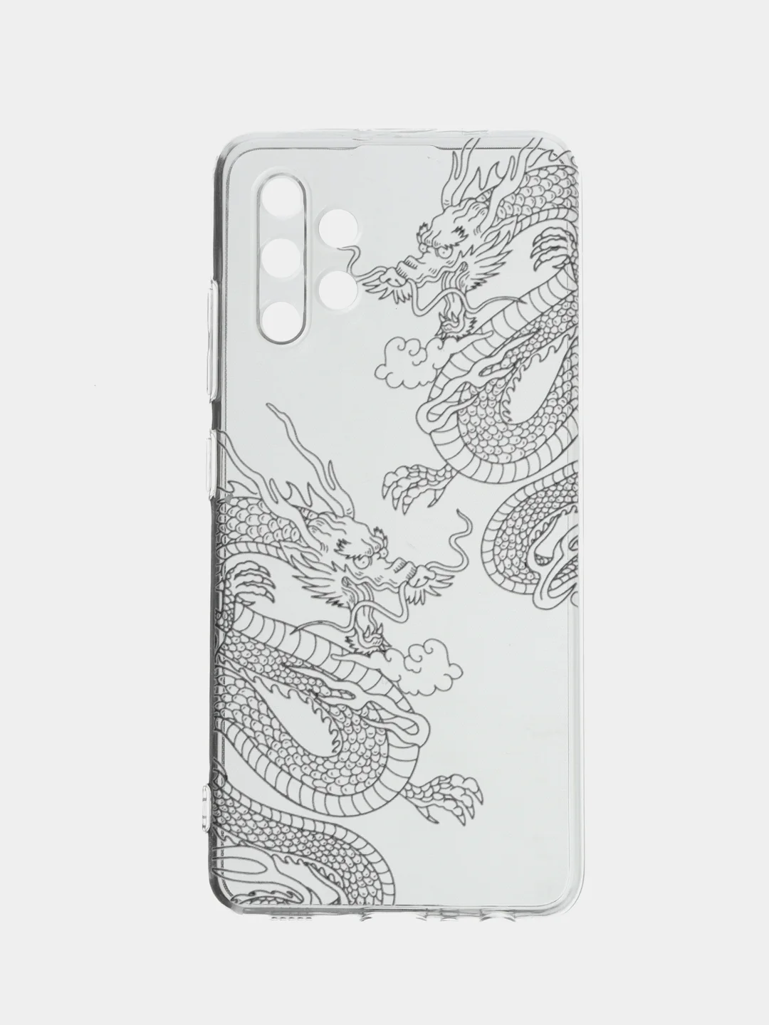 Пудровый силиконовый чехол на Samsung Galaxy A32 / Самсунг А32 прозрачный с рисунком, защита камеры