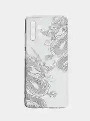 Пудровый силиконовый чехол на Samsung Galaxy A32 / Самсунг А32 прозрачный с рисунком, защита камеры