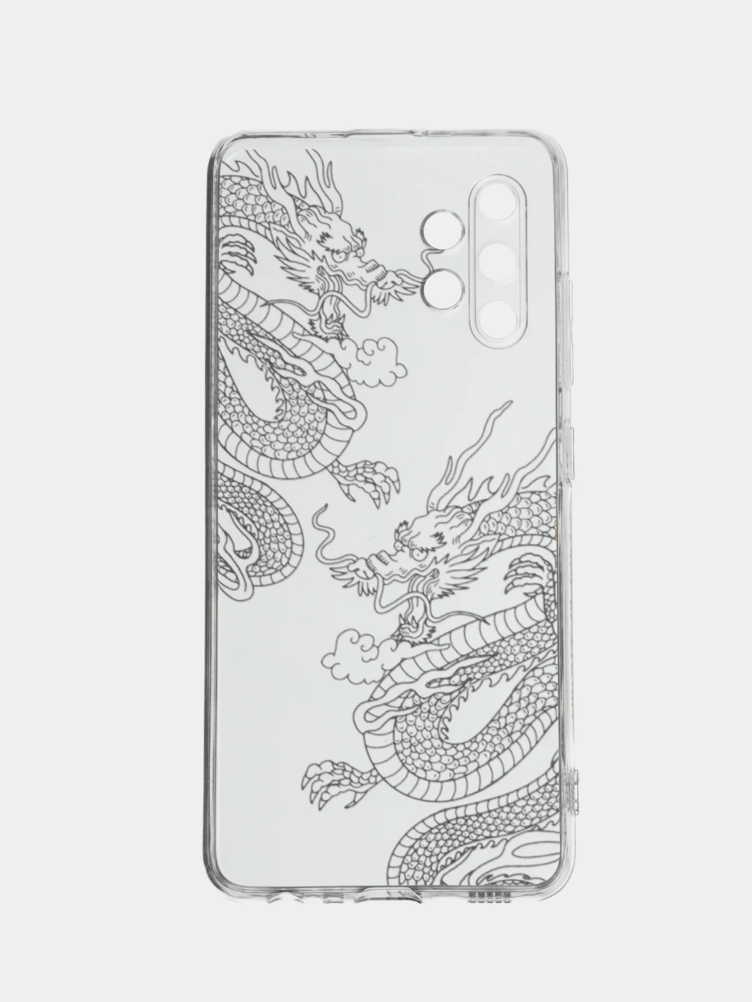 Пудровый силиконовый чехол на Samsung Galaxy A32 / Самсунг А32 прозрачный с рисунком, защита камеры