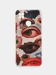 Кремовый силиконовый чехол на Xiaomi Redmi 9C / Сяоми Редми 9С прозрачный с рисунком, защита камеры