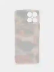 Кремовый силиконовый чехол на Honor X8 / Хонор Х8 прозрачный, с рисунком, защита камеры