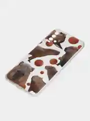 Терракотовый силиконовый чехол на Xiaomi Redmi 9T / Редми 9Т прозрачный, с рисунком, защита камеры