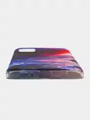 Фиолетовый силиконовый чехол на Samsung Galaxy A51 / Самсунг А51 прозрачный с рисунком, защита камеры