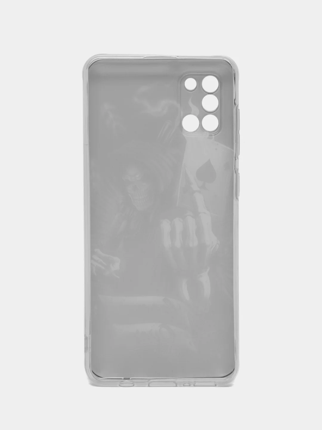 Оливковый силиконовый чехол на Samsung Galaxy A31 / Самсунг А31 прозрачный с рисунком, защита камеры