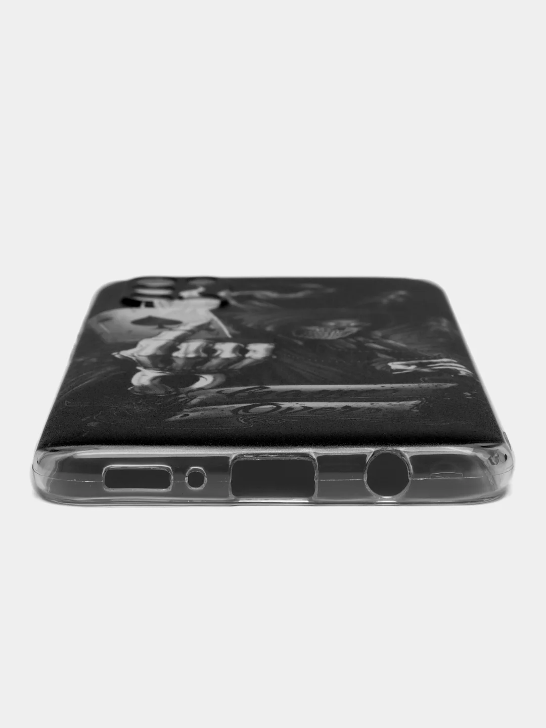 Оливковый силиконовый чехол на Samsung Galaxy A31 / Самсунг А31 прозрачный с рисунком, защита камеры