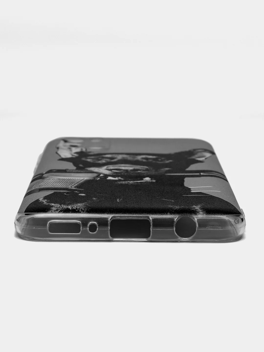 Серый силиконовый чехол на Samsung Galaxy A31 / Самсунг А31 прозрачный с рисунком, защита камеры