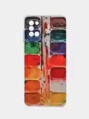 Бордовый силиконовый чехол на Samsung Galaxy A31 / Самсунг А31 прозрачный с рисунком, защита камеры