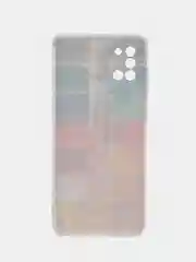 Бордовый силиконовый чехол на Samsung Galaxy A31 / Самсунг А31 прозрачный с рисунком, защита камеры