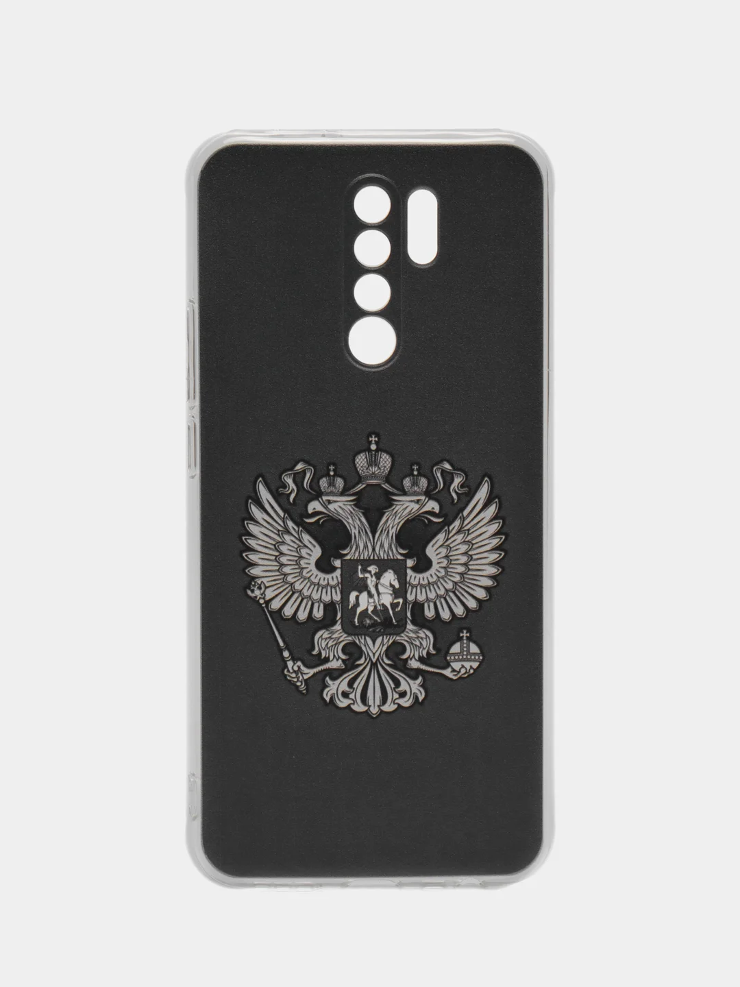 Темно-синий силиконовый чехол на Xiaomi Redmi 9 / Сяоми Редми 9 прозрачный, с рисунком, защита камеры
