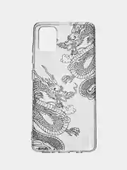 Пудровый силиконовый чехол на Samsung Galaxy A51 / Самсунг А51 прозрачный с рисунком, защита камеры