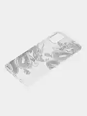 Пудровый силиконовый чехол на Samsung Galaxy A51 / Самсунг А51 прозрачный с рисунком, защита камеры
