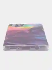 Пурпурный силиконовый чехол на Samsung Galaxy A31 / Самсунг А31 прозрачный с рисунком, защита камеры