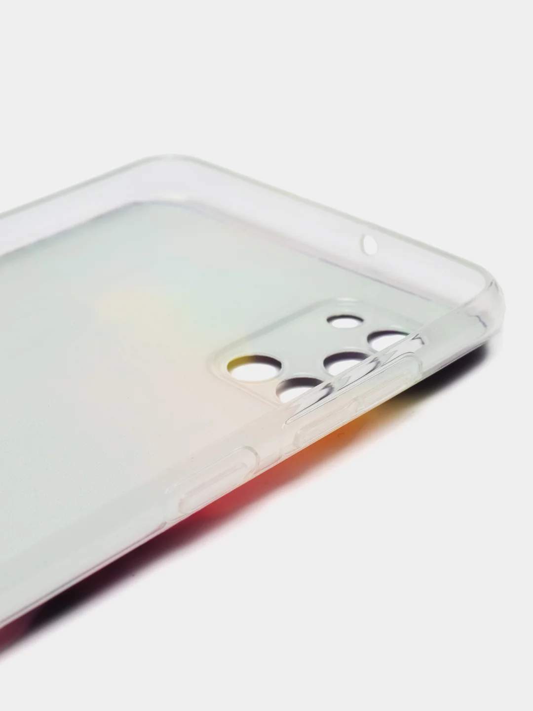 Пурпурный силиконовый чехол на Samsung Galaxy A31 / Самсунг А31 прозрачный с рисунком, защита камеры
