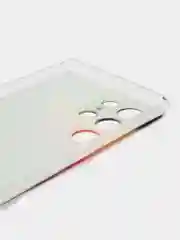 Пурпурный чехол на Samsung Galaxy S22 Ultra / Самсунг S22 Ultra прозрачный с рисунком, защита камеры