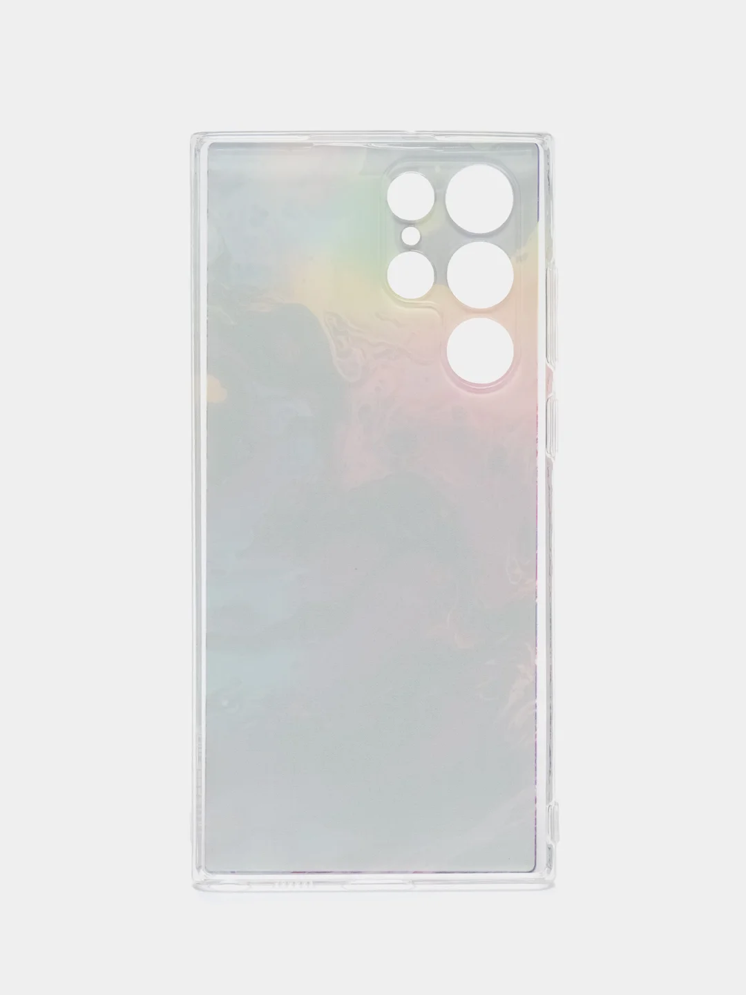 Пурпурный чехол на Samsung Galaxy S22 Ultra / Самсунг S22 Ultra прозрачный с рисунком, защита камеры