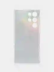 Пурпурный чехол на Samsung Galaxy S22 Ultra / Самсунг S22 Ultra прозрачный с рисунком, защита камеры