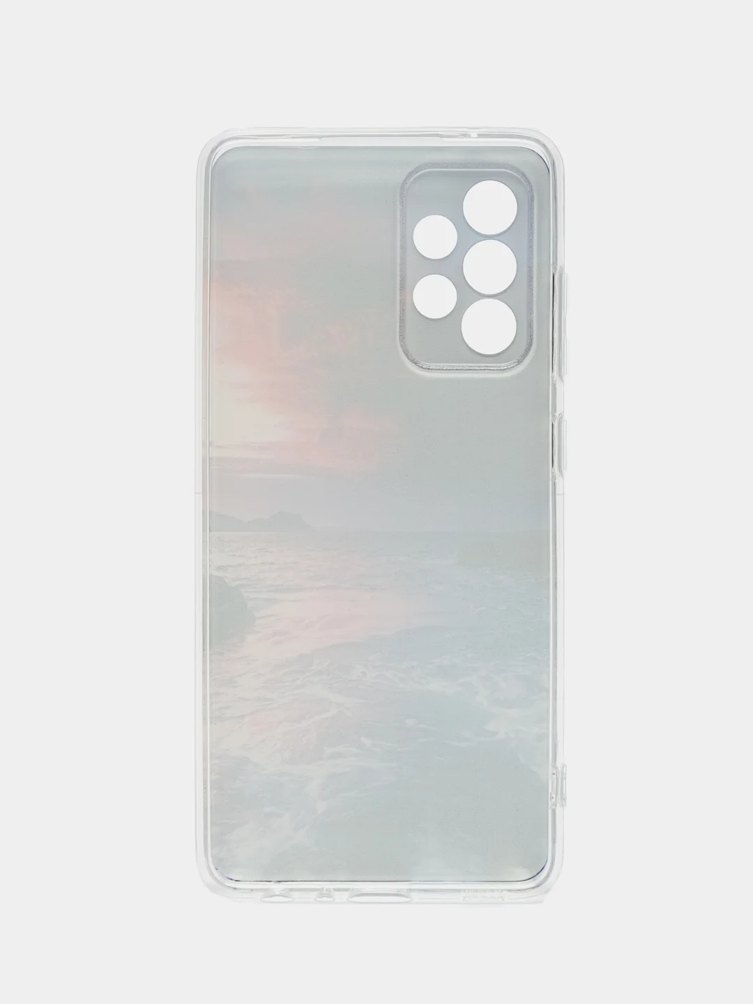 Фиолетовый силиконовый чехол на Samsung Galaxy A52/A52s / Самсунг А52/A52s прозрачный, с рисунком