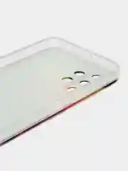 Пурпурный силиконовый чехол на Samsung Galaxy A32 / Самсунг А32 прозрачный с рисунком, защита камеры