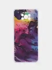 Пурпурный силиконовый чехол на Xiaomi Poco X3/X3 Pro / Сяоми Poco X3/Х3 Про прозрачный, с рисунком