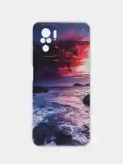 Фиолетовый чехол на Xiaomi Redmi Note 10/Note 10S/Poco M5s / Сяоми Редми Нот 10/10С с рисунком