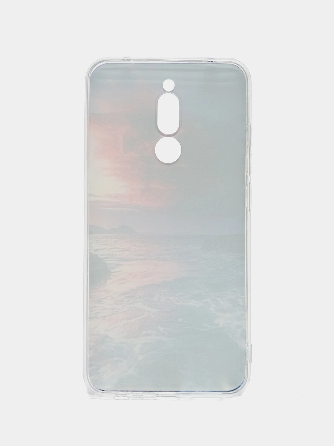 Фиолетовый силиконовый чехол на Xiaomi Redmi 8 / Сяоми Редми 8 прозрачный, с рисунком, защита камеры