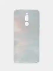 Фиолетовый силиконовый чехол на Xiaomi Redmi 8 / Сяоми Редми 8 прозрачный, с рисунком, защита камеры