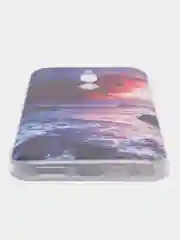 Фиолетовый силиконовый чехол на Xiaomi Redmi 8 / Сяоми Редми 8 прозрачный, с рисунком, защита камеры