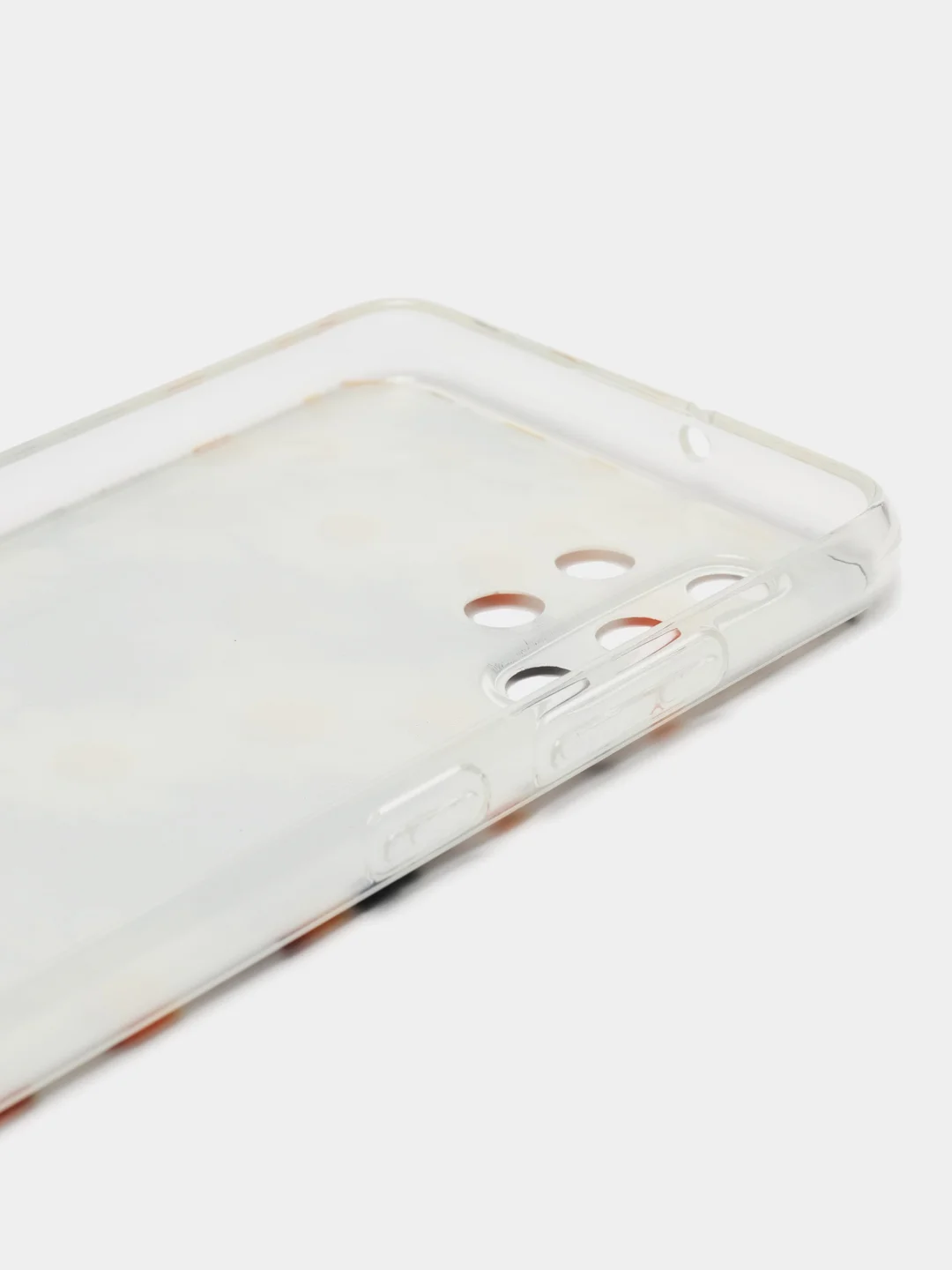 Золотой силиконовый чехол на Samsung Galaxy A32 / Самсунг А32 прозрачный с рисунком, защита камеры