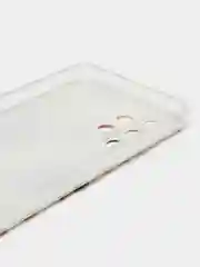 Золотой силиконовый чехол на Samsung Galaxy A32 / Самсунг А32 прозрачный с рисунком, защита камеры