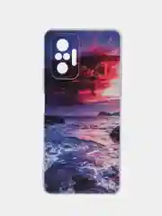 Фиолетовый чехол на Xiaomi Redmi Note 10 Pro / Сяоми Редми Нот 10 Про прозрачный, с рисунком