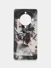 Песочный хаки силиконовый чехол на Honor X9A / Хонор X9A прозрачный, с рисунком, защита камеры