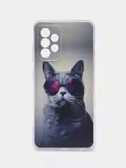 Синий меланж силиконовый чехол на Samsung Galaxy A52/A52s / Самсунг А52/A52s прозрачный, с рисунком