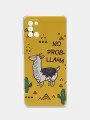 Горчичный силиконовый чехол на Samsung Galaxy A31 / Самсунг А31 прозрачный с рисунком, защита камеры