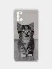 Молочный силиконовый чехол на Samsung Galaxy A31 / Самсунг А31 прозрачный с рисунком, защита камеры