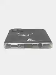 Серый меланж силиконовый чехол на Samsung Galaxy A31 / Самсунг А31 прозрачный с рисунком, защита камеры